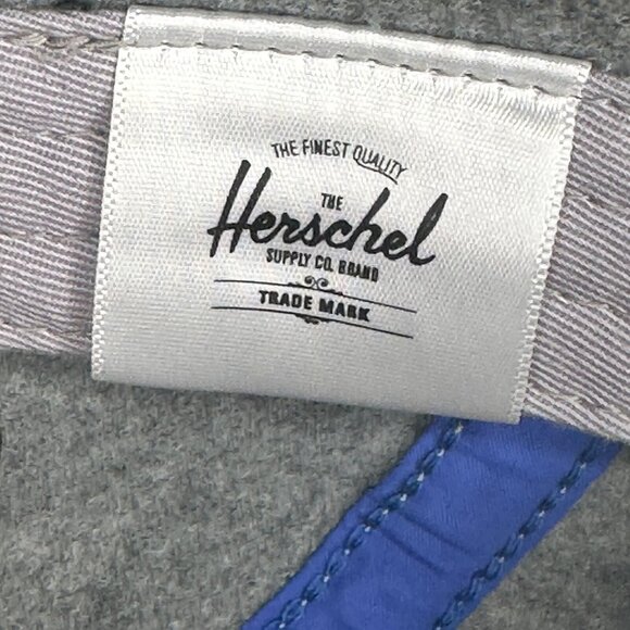Herschel Supply Co Hat Cap Gray Polyester Fleece 5 Panel Adjustable Clipback - Picture 6 of 8